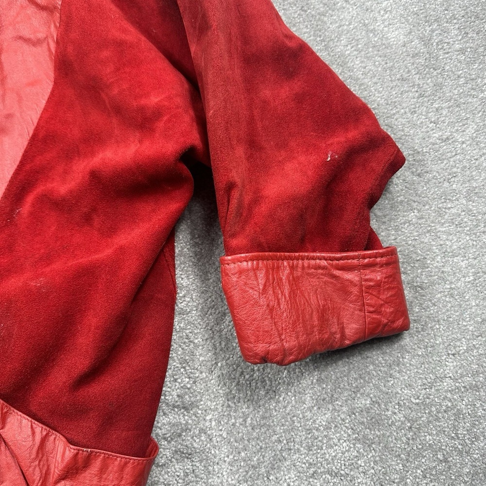 Comint Women's Red Leather Jacket Suede Size Medium Argentina - Picture 5 of 13
